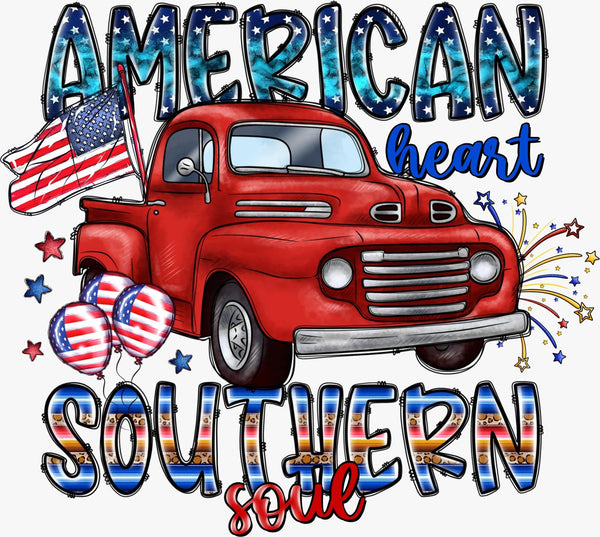 American Heart Southern Soul - Texas DTF Print
