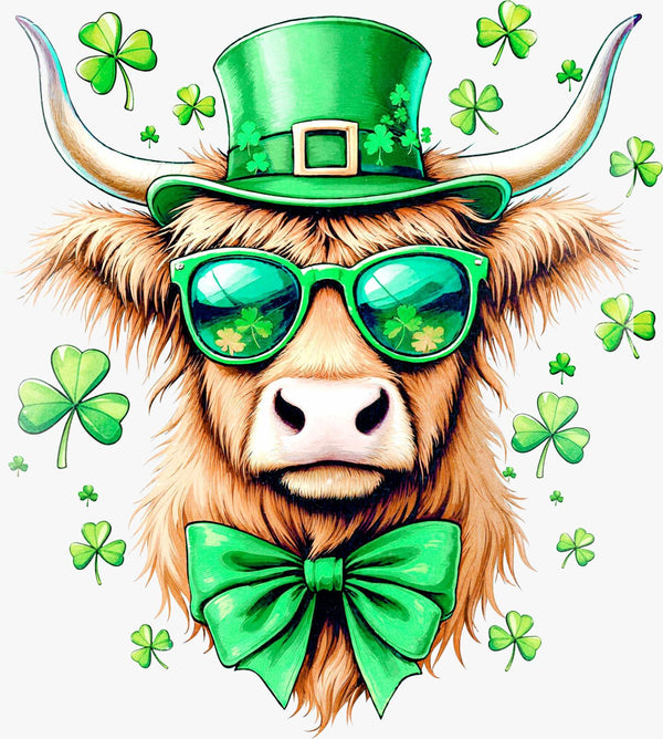 Highland Cow St. Patrick’s Day Design - Texas DTF Print