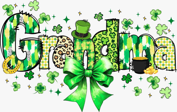 St. Patrick’s Day “Grandma” Word Art - Texas DTF Print