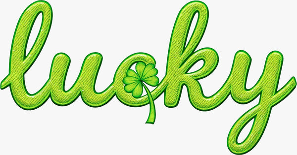 Lucky Script Clover Design - Texas DTF Print