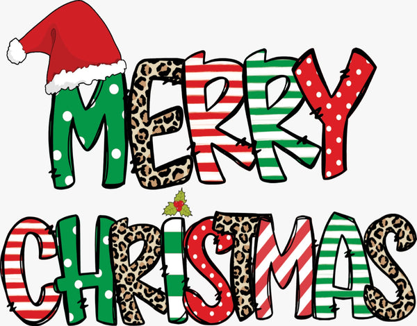 Merry Christmas With Santa Cap - Texas DTF Print