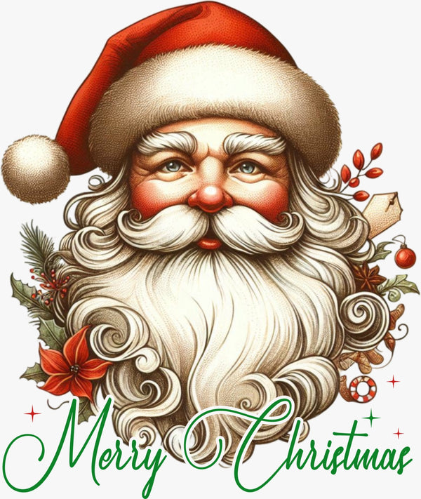Merry Christmas With Santa Clause Sticker - Texas DTF Print