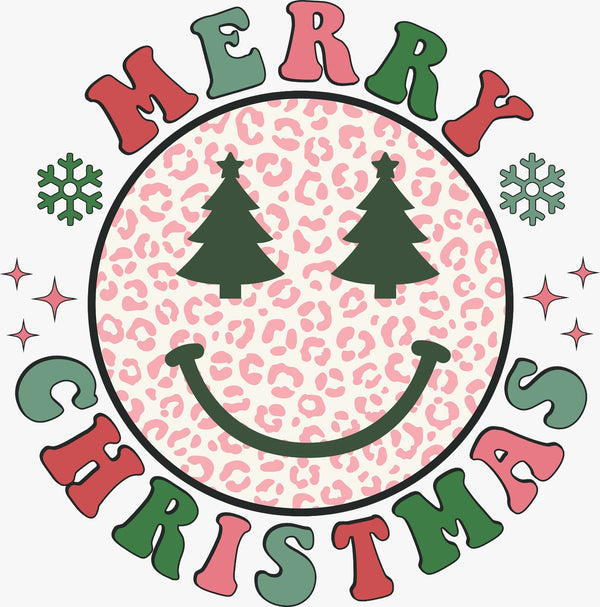 Merry Christmas With Smiley - Texas DTF Print