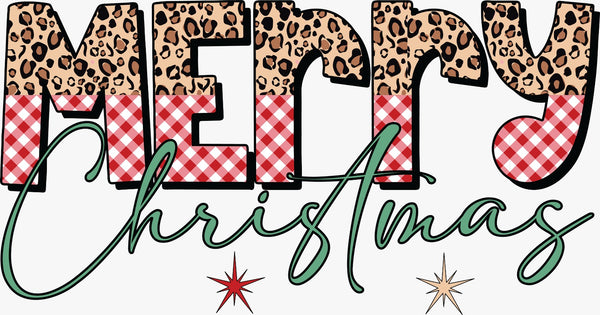Merry Christmas With Stars - Texas DTF Print