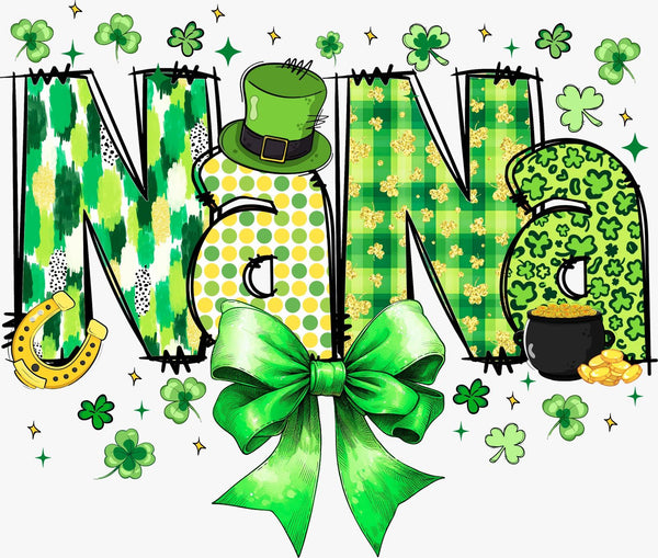 For the Love of Nana: Shamrock Bow DTF Print - Texas DTF Print