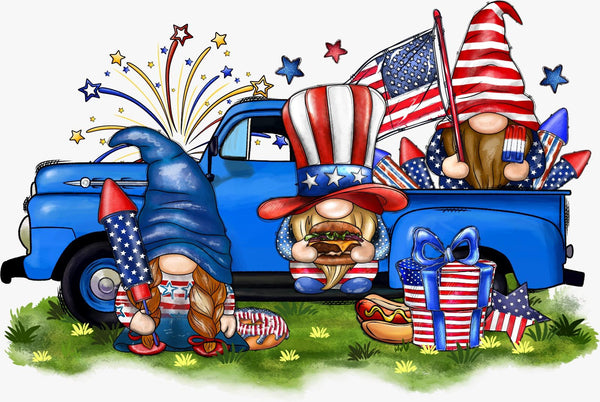 Santa Car Blue - Texas DTF Print