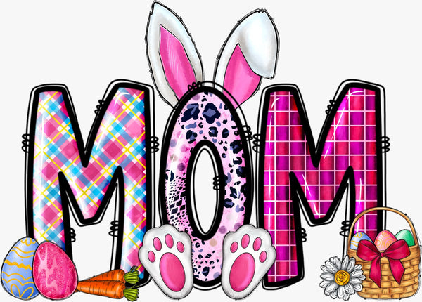 MOM Easter Bunny Ears Design - Texas DTF Print