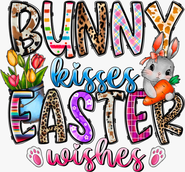 Bunny Kisses Easter Wishes - Texas DTF Print