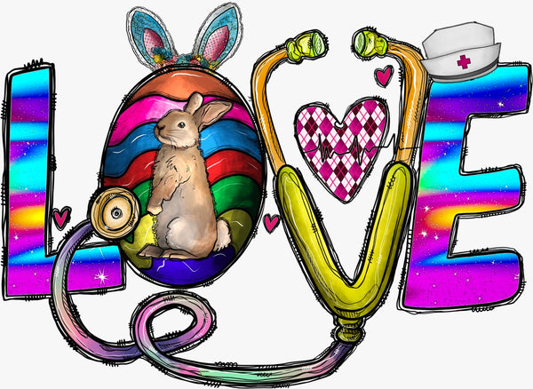 LOVE – Easter Nurse Theme - Texas DTF Print