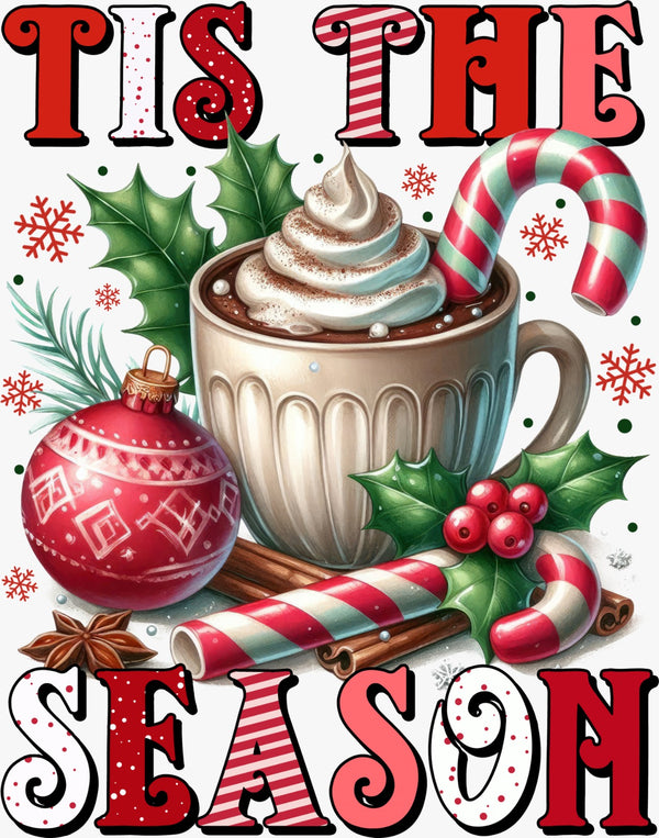 Hot Cocoa &amp; Candy Canes (“Tis the Season”) - Texas DTF Print