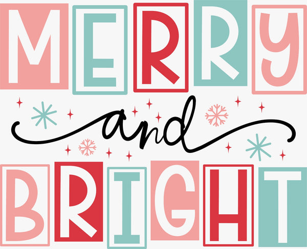 Merry & Bright Christmas - Texas DTF Print
