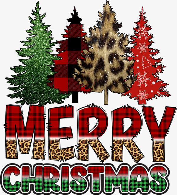 Merry Christmas Multi Variations Trees - Texas DTF Print