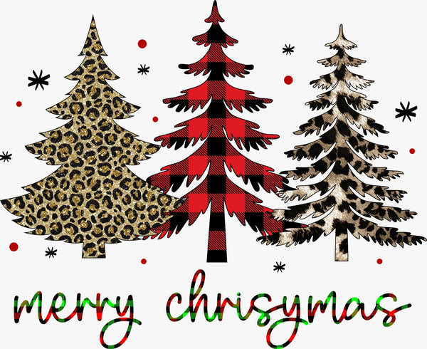 Merry Christmas Golden Tree - Texas DTF Print