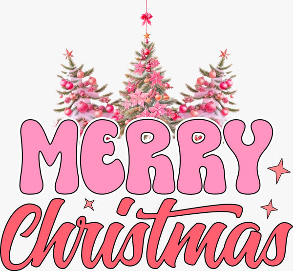 Merry Christmas Pinkish - Texas DTF Print