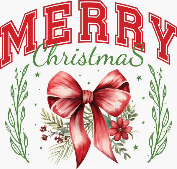 Merry Christmas Bow - Texas DTF Print