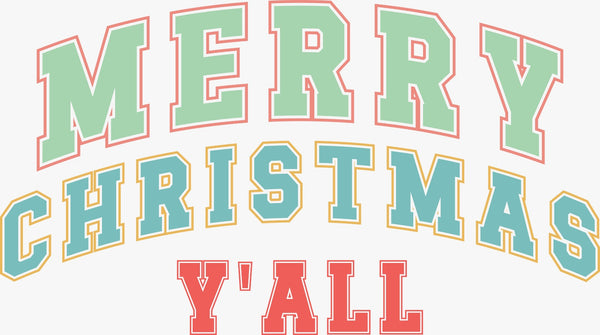 Merry Christmas Yall - Texas DTF Print