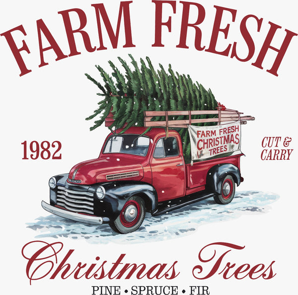 Farm Fresh Christmas Trees - Texas DTF Print