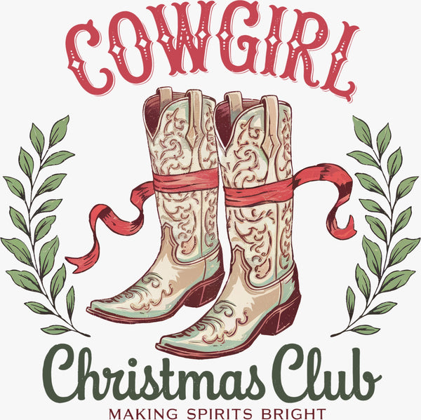 Cow Girl Christmas Club - Texas DTF Print