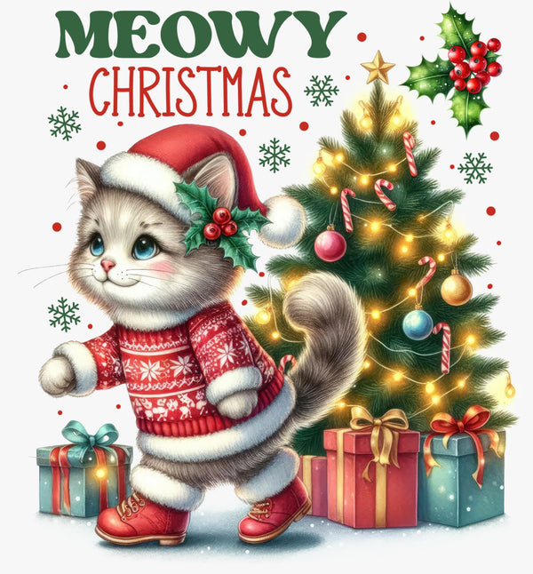 Meowy Christmas - Texas DTF Print